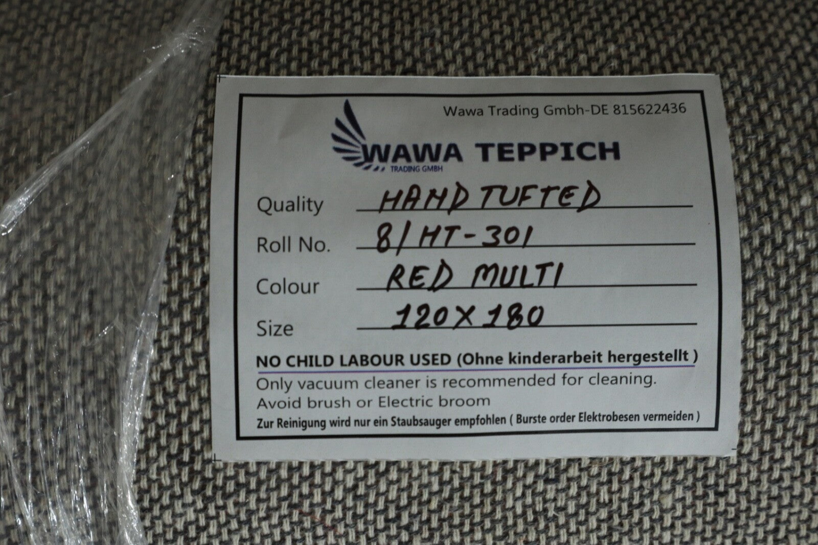 Gyapjú szőnyeg 120x180 piros, többszínű, rombuszmintás, modern marokkói szőnyeg, kézzel csomózott