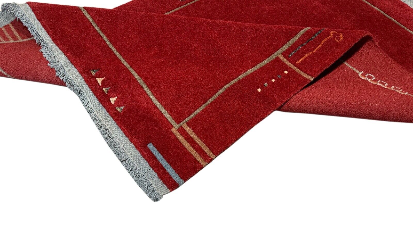 Rot Teppich Indo Nepal Handgeknüpft 100% Wolle 160X230 cm Orienttepich R26