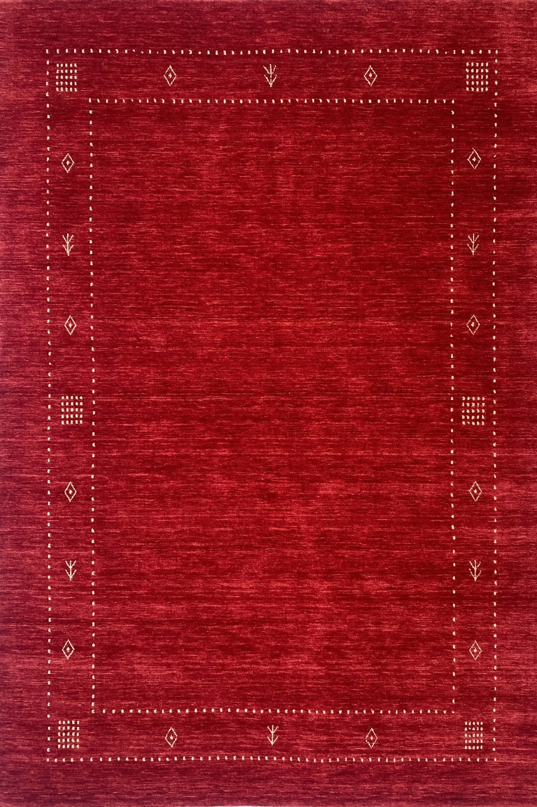 Rot Teppich 100% Wolle Handgefertigt 120X180 cm Handgewebt Gabbeh Orient AC06