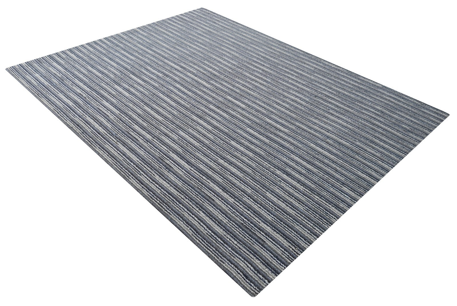 Handgewebter Teppich 150x240 Grau Glanzoptik Wolle Wohnzimmer SH259