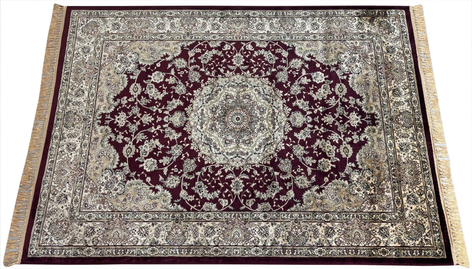 Kašmír Design Orientteppich 150x210 cm Viskose Seidenglanz Kastanienbraun M67M