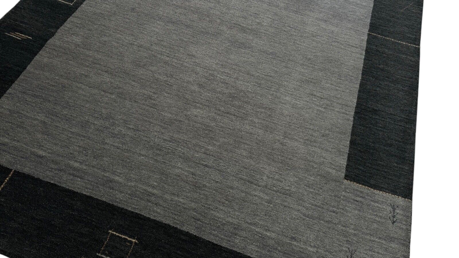 Teppich 100% Wolle 200x300 cm Grünlich Grauer Handgewebt Orient Gabbeh WR111