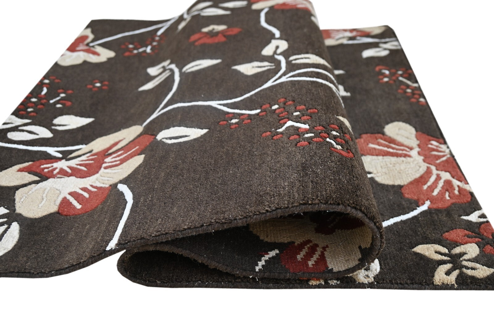 Modernes Handgeknüpfter Wolle 120x180 Vintage Braun Wohnzimmer Teppich SH252