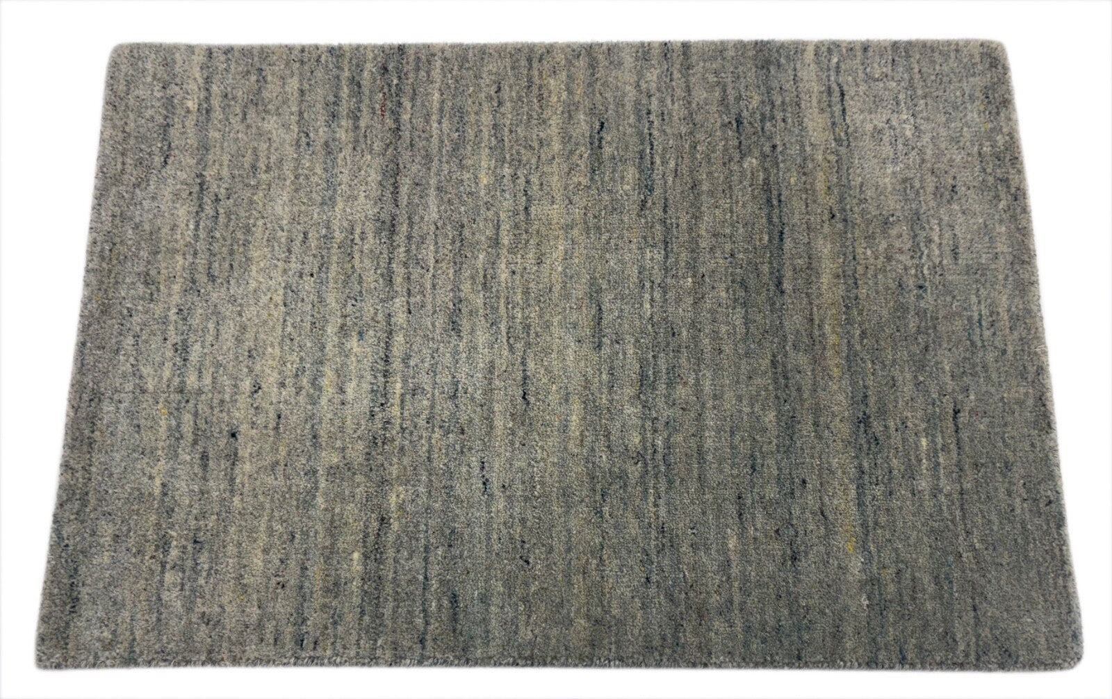 Handgewebter Wollteppich 60x90cm Dunkelgrau Modern Handgefertigt D126