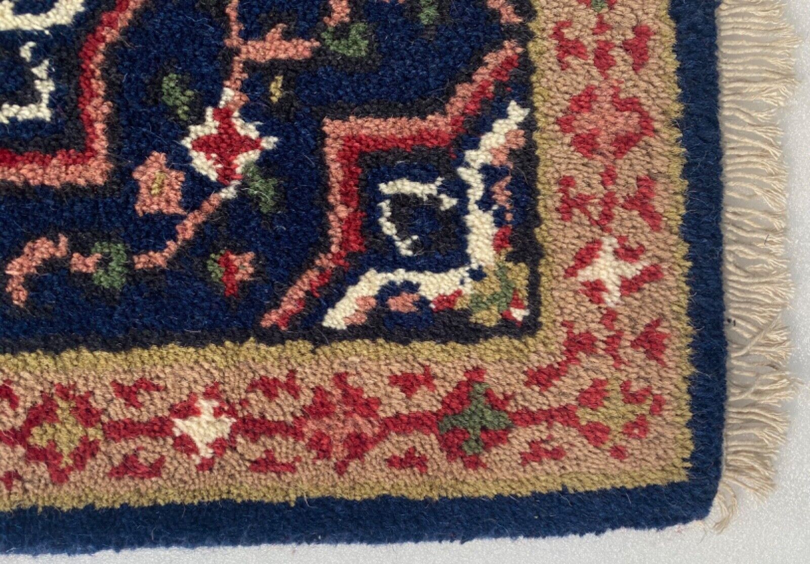 蓝色手工编织门垫 40x60 厘米 桥牌汽车脚垫 地毯 100% 羊毛 PH12