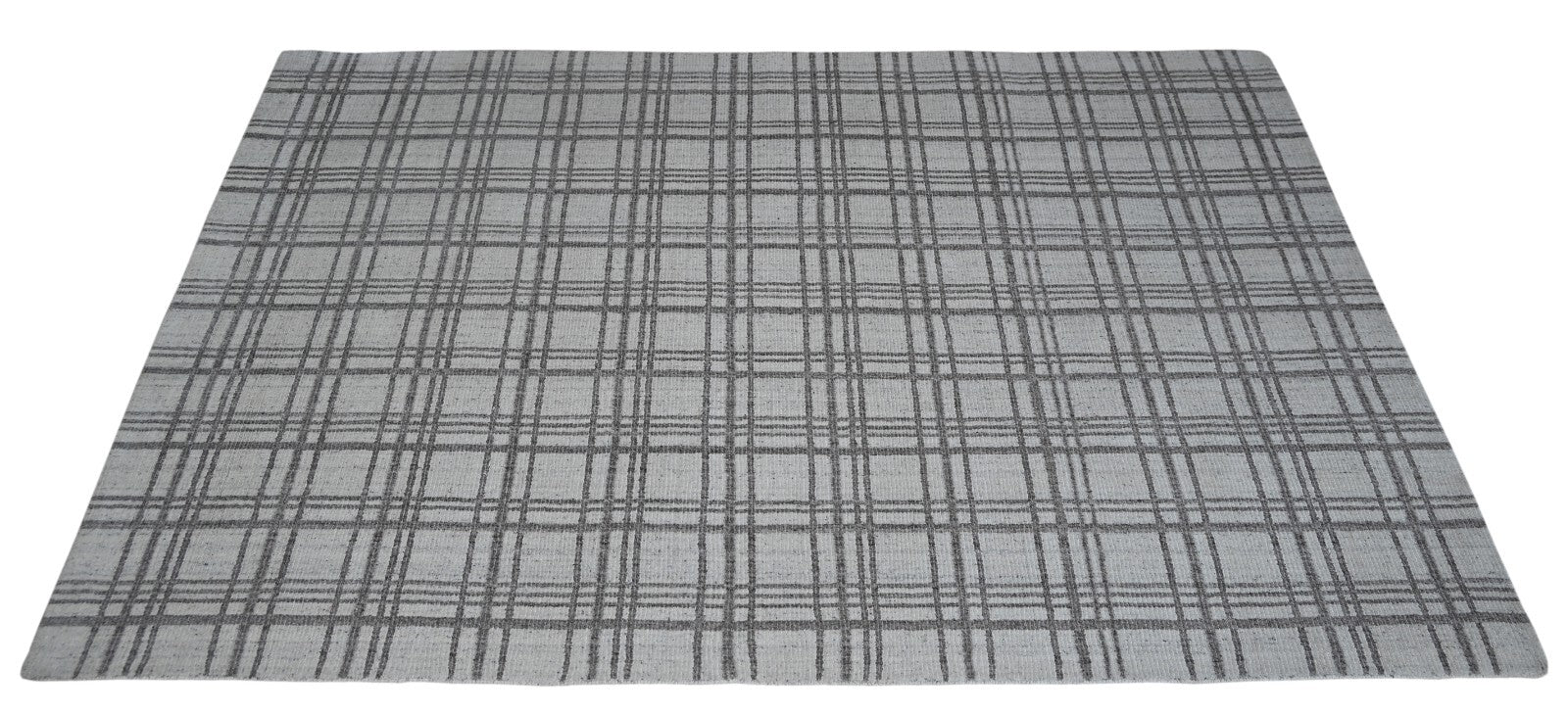 Handgewebter Teppich 170x240 Silber Glanzoptik Woll-Viskosem Wohnzimmer SH118