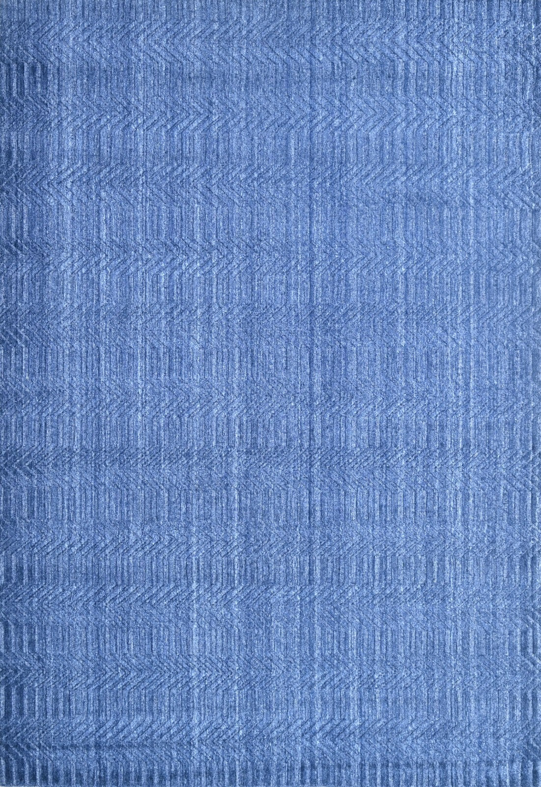 Handgewebter Teppich 170x240 blau Glanzoptik Woll-Viskosem Wohnzimmer SH106