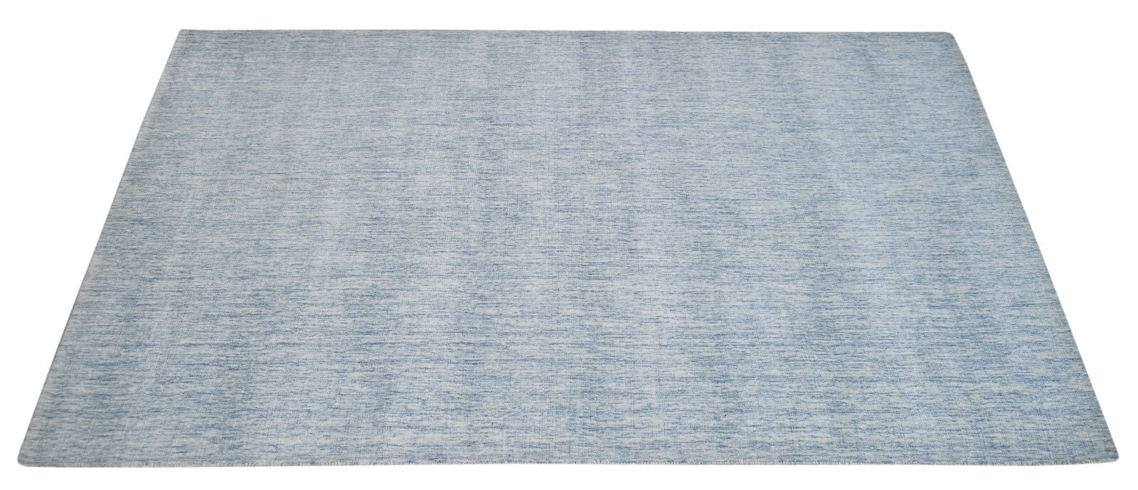 Tapis tissé à la main 150x240 cm, aspect brillant bleu, laine et viscose, salon SH123
