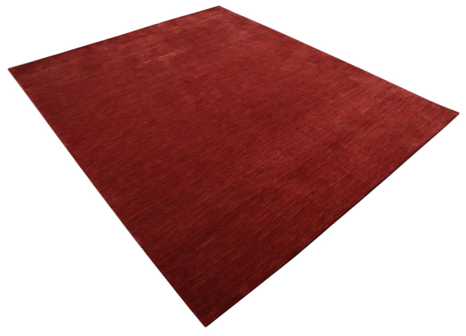 Einfarbig Rot Teppich 100% Wolle 200x250 cm Gabbeh Handgewebt T962