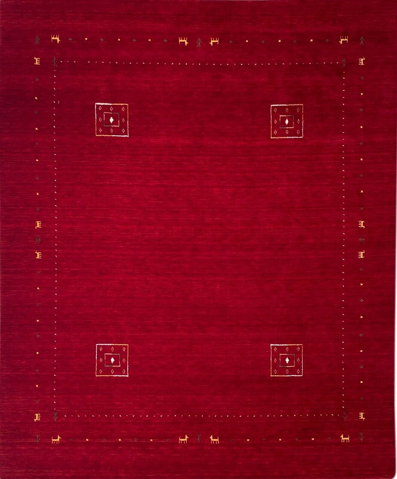 Gabbeh Rot Teppich 100% Wolle 250x300 cm Handgewebt Lori 114