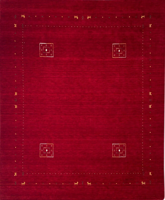 Gabbeh Rot Teppich 100% Wolle 250x300 cm Handgewebt Lori 114