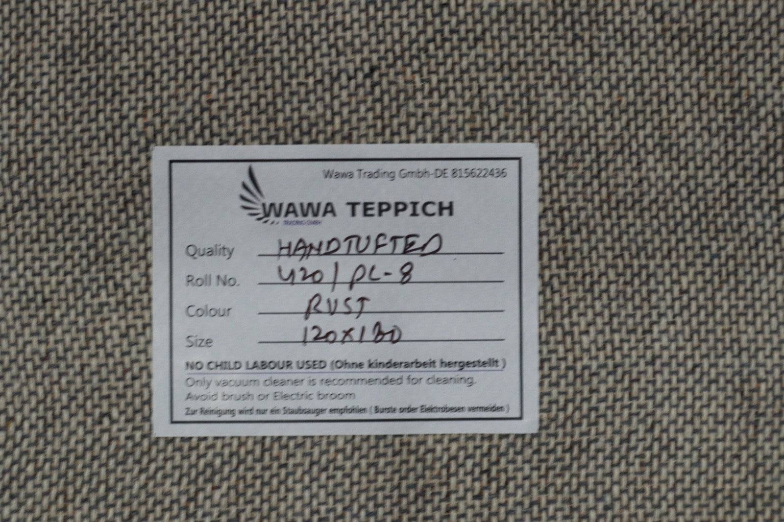 Gabbeh Teppich 100% Wolle Rostfarbe 120x180 cm Handgemacht PL8