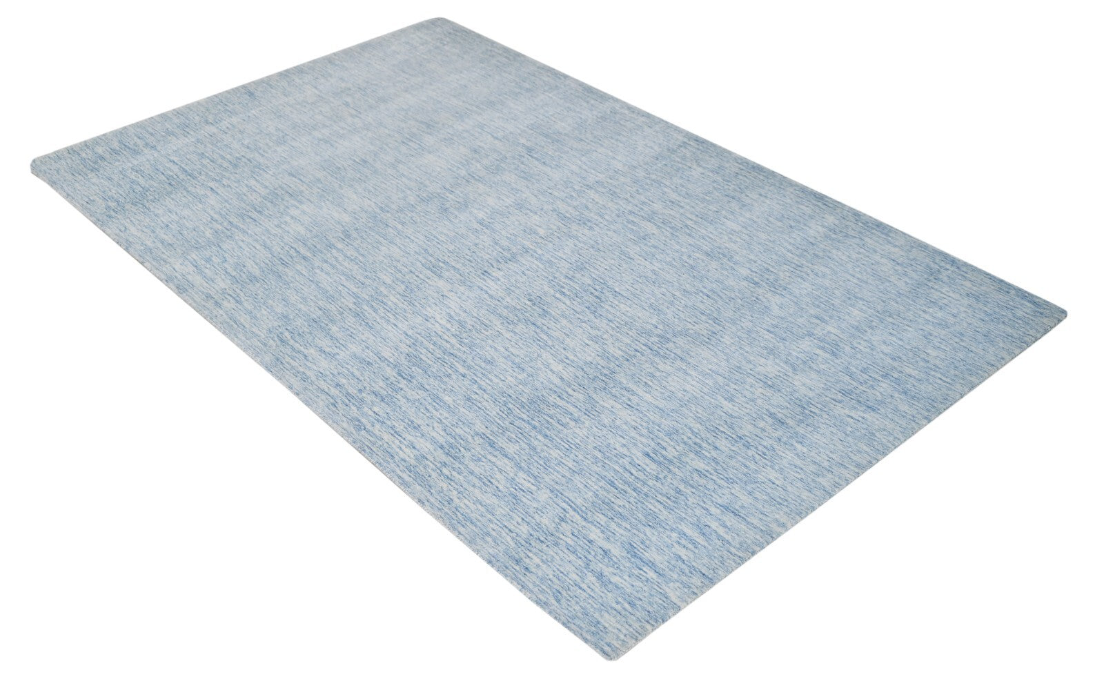 Tapis tissé à la main 150x240 cm, aspect brillant bleu, laine et viscose, salon SH123