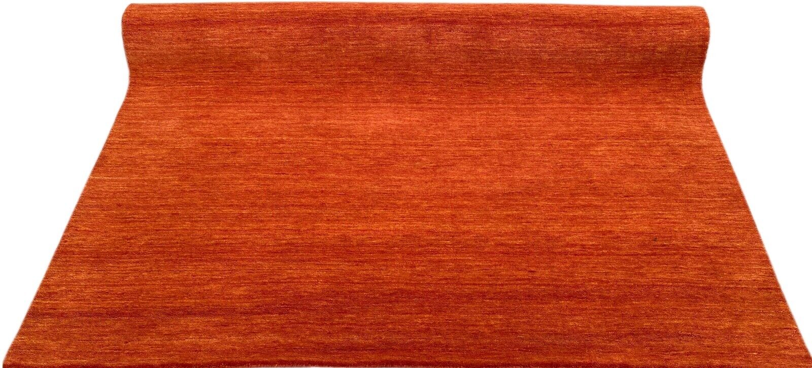 Terrakotta Teppich 100% Wolle Handgewebt Orange Orientteppich U1