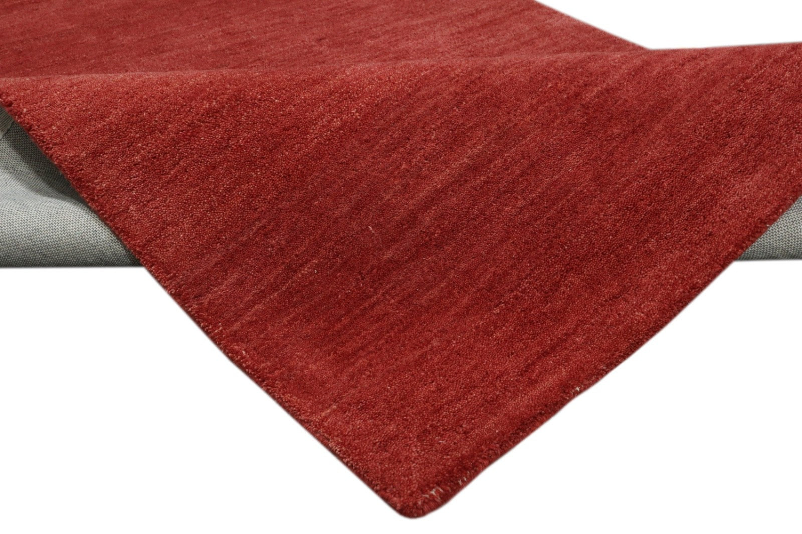 Gabbeh Teppich 100% Wolle Rot Uni Farbe 120x180 cm Handgemacht PL12