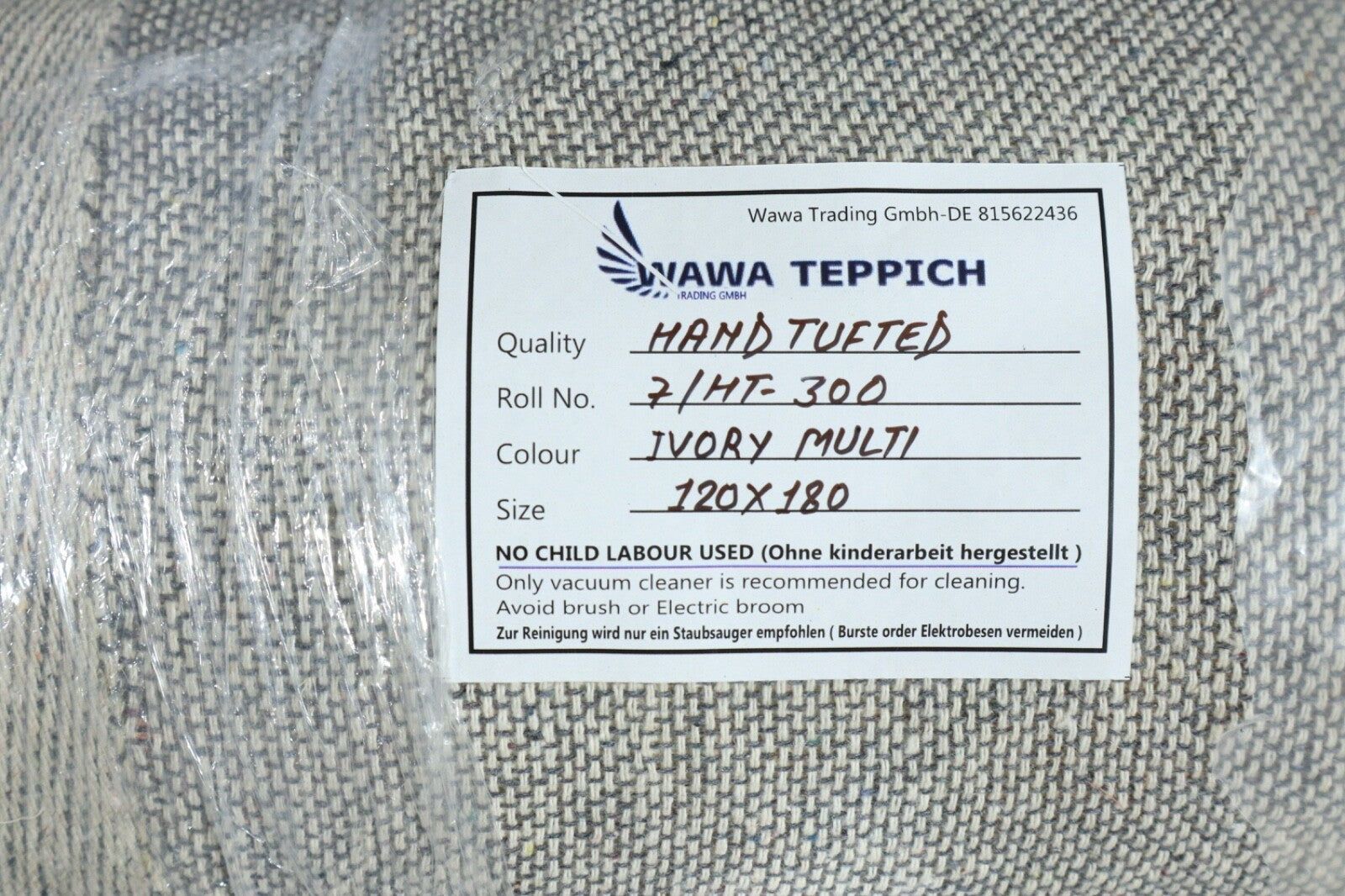 Wollteppich 120x180 Béžová Bunt Marokko Abstraktní vzor Teppich Handgetufte HT300