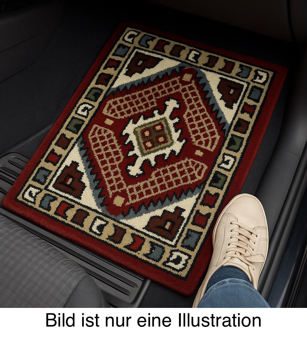 Wollteppich 40x60 Rot Beige Oriental Handgemacht TĂĽrvorleger Fussmatte HT376R