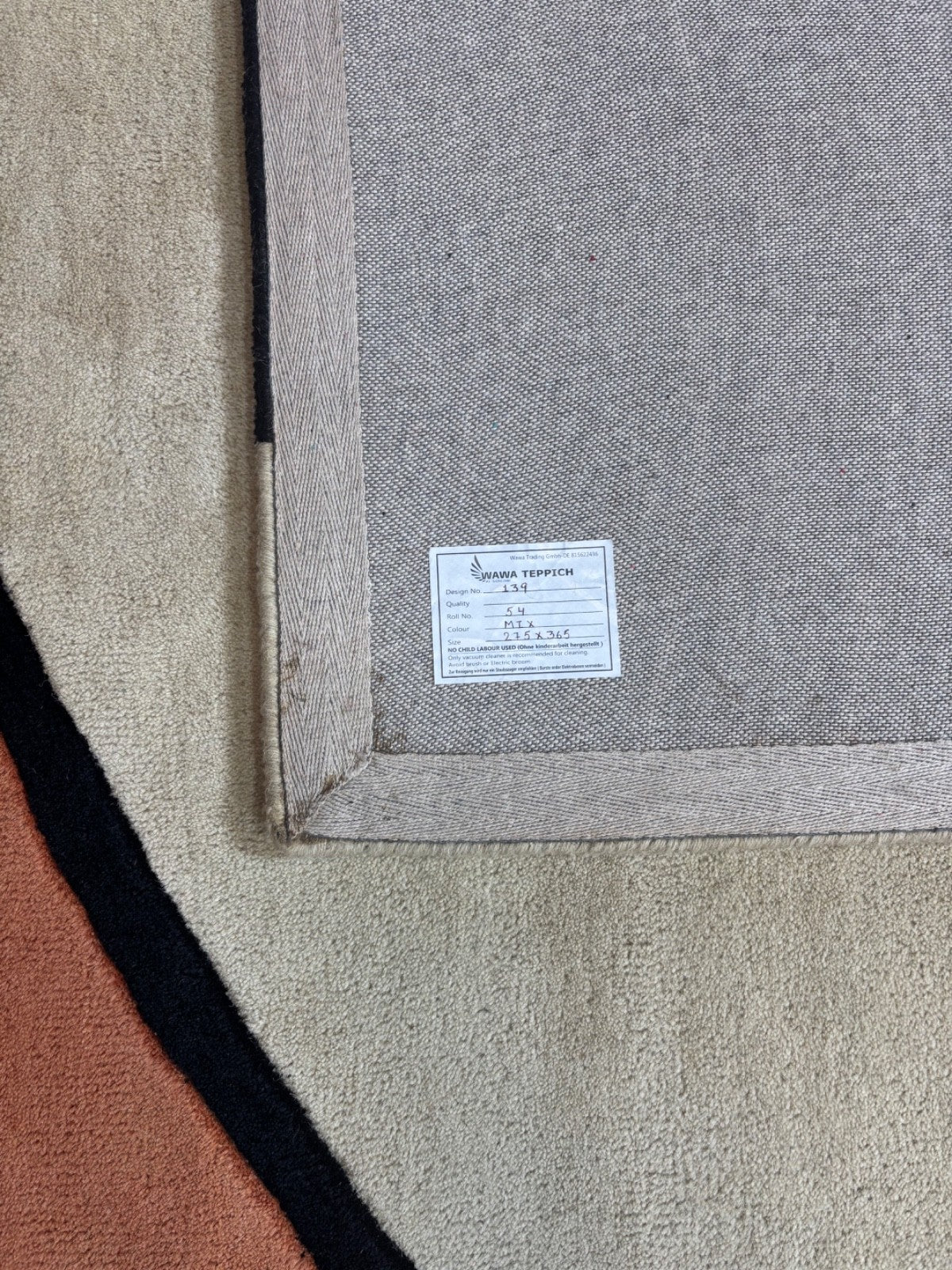 Terracotta Teppich 275x365 cm Handgetuftet 100% Wolle Modern Orientteppich MA139