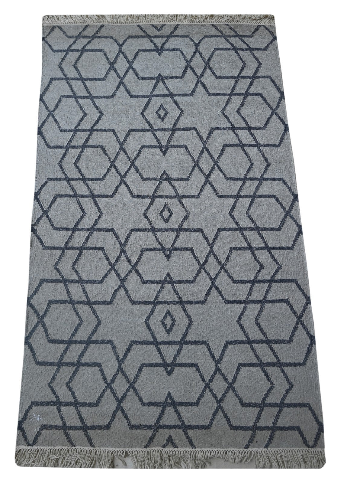 Bunter Wollteppich 120x180 cm Handgefertigt Modern Teppich sh199