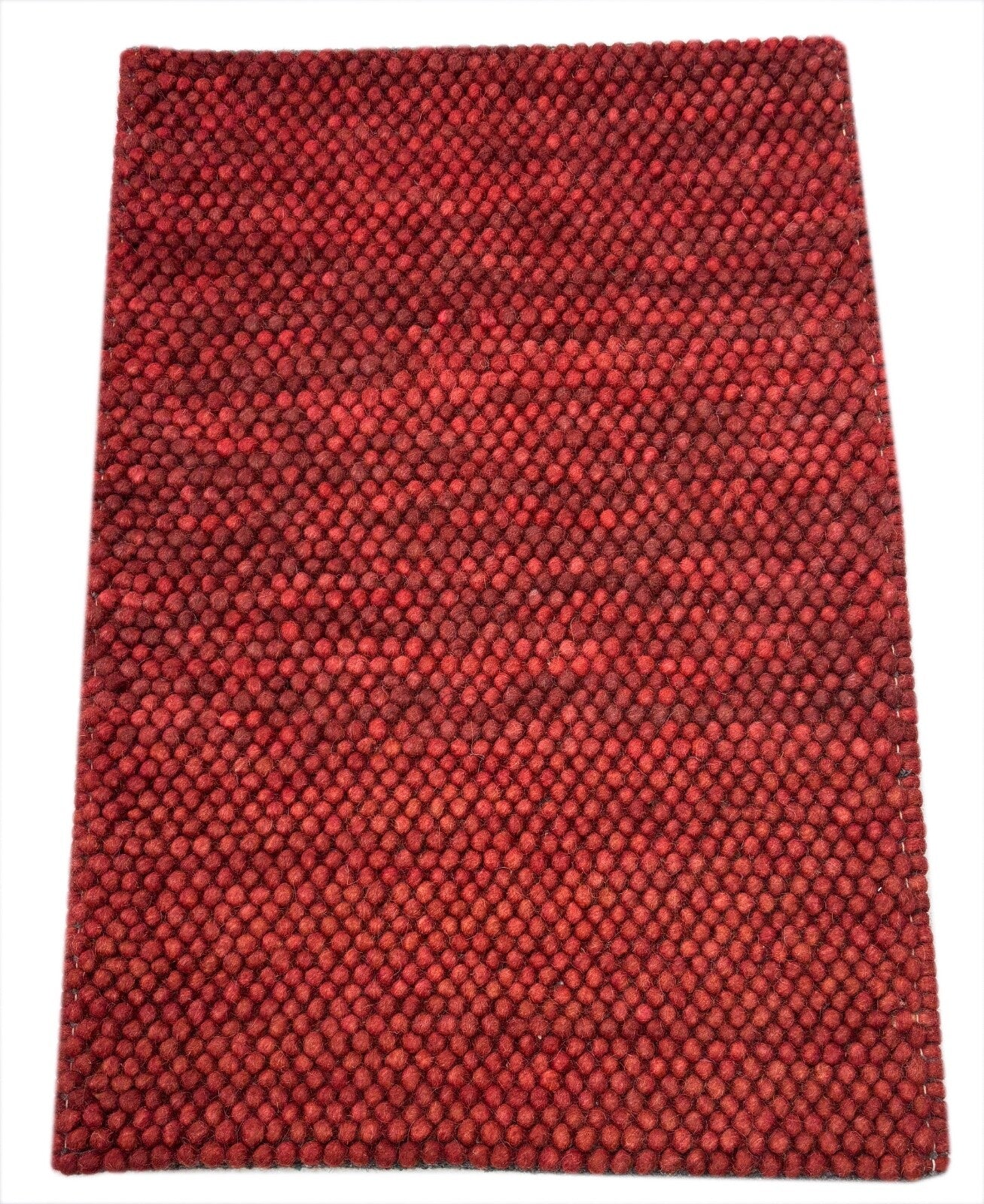 Handgefertigter Kilim Dhurry Flachgewebe design 60x90 Rot Wolleteppich R98