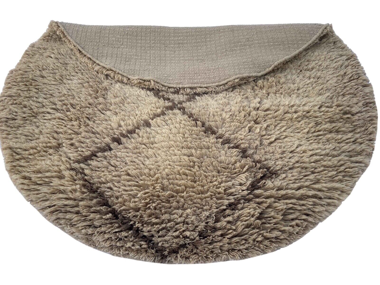 Tappeto berbero Shaggy Marocco 100% lana marrone fatto a mano BM2