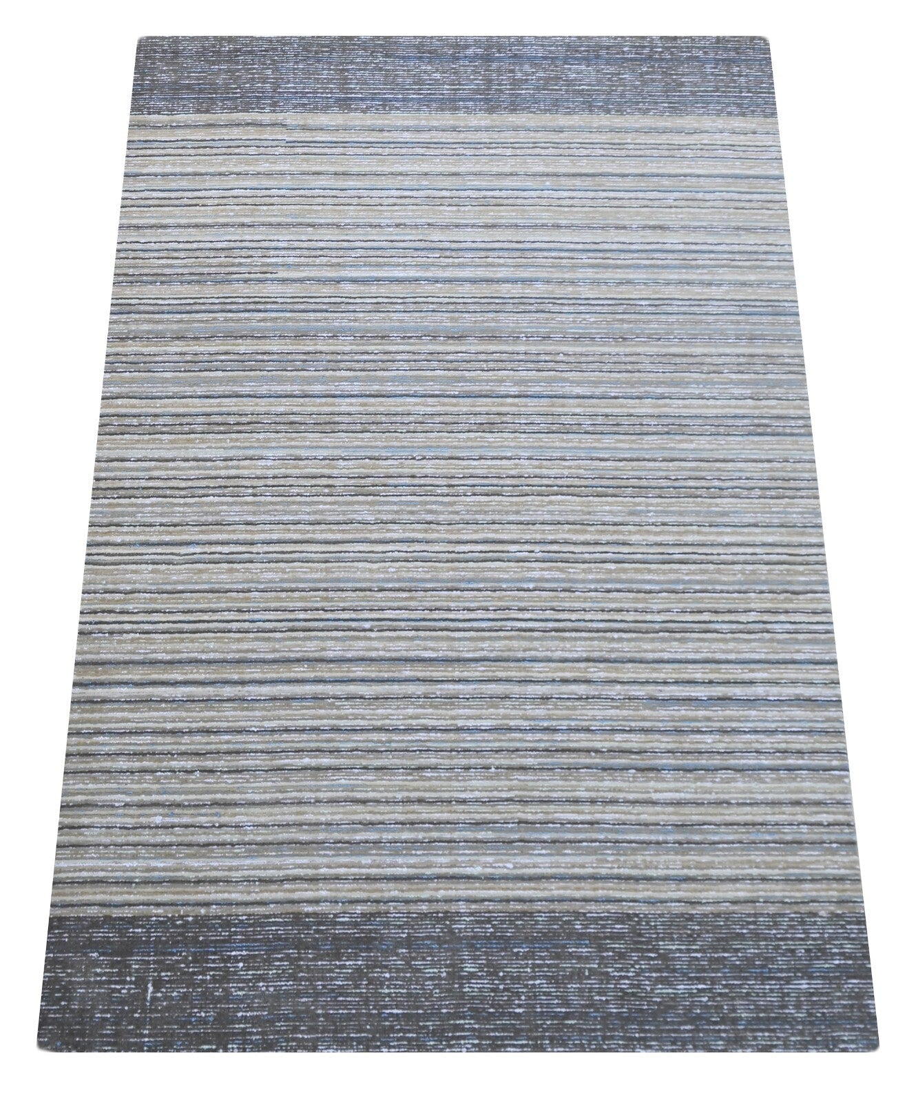Handgewebter Teppich 240x300 Silber Glanzoptik Wolle Wohnzimmer SH213