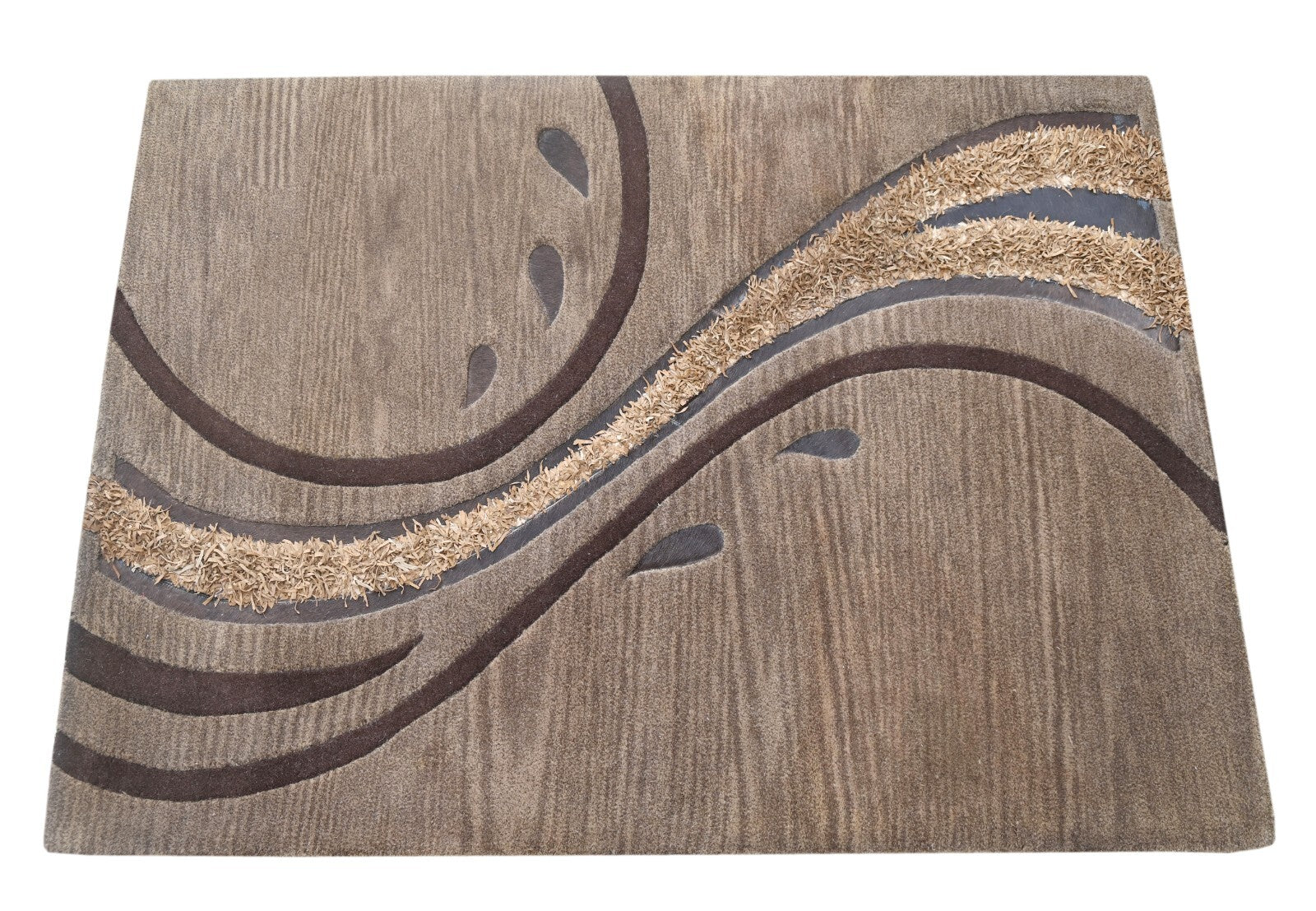 Handgetufteter Wolle teppich 120x180 braun Modern Wohnzimmer SH250