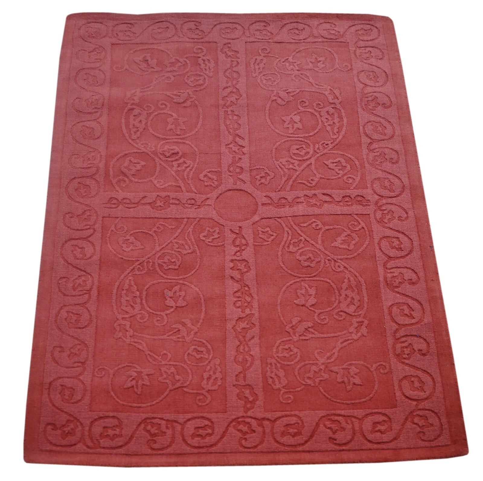 Handgetufteter Wolle teppich 150x240 Rost Modern Wohnzimmer SH232