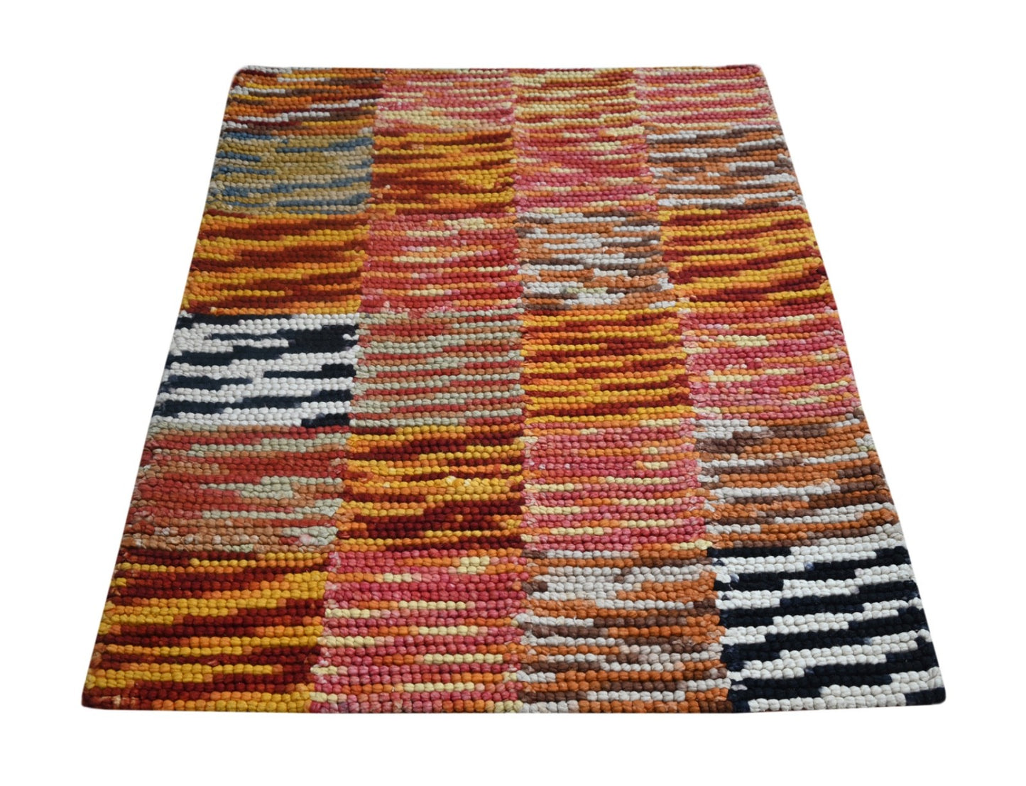 Bunter Wollteppich 150x240 cm Handgefertigt Modern Natur Teppich sh167