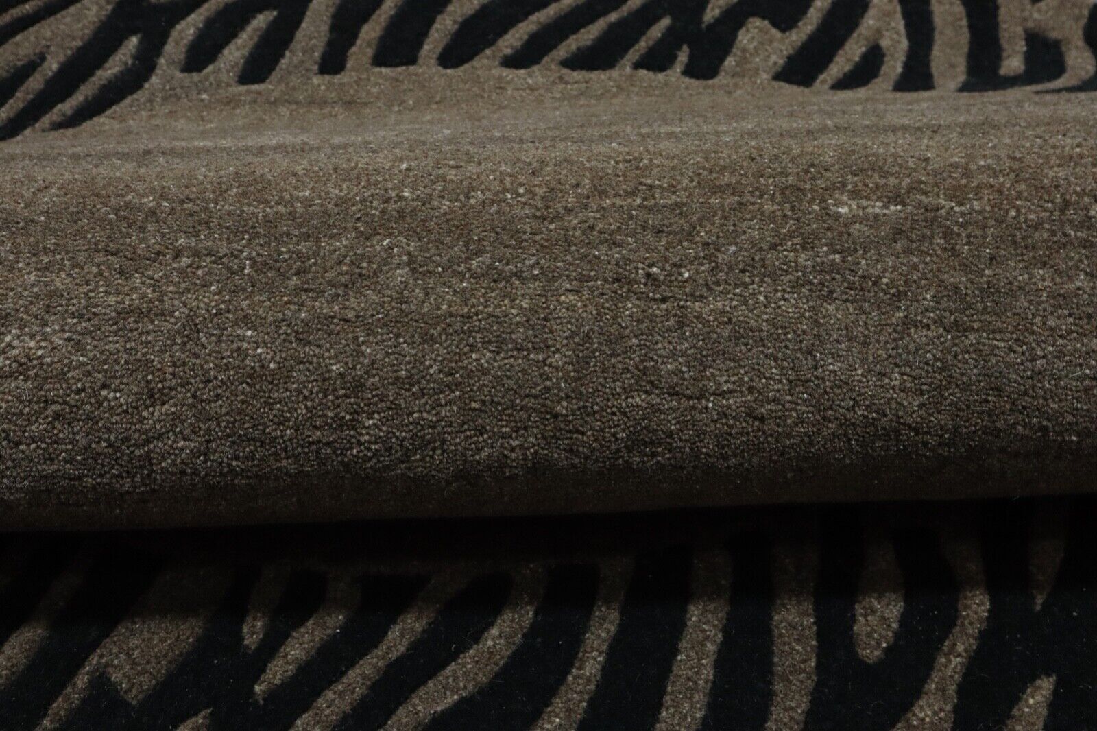 Rund Kaffeefarbe Teppich 100% Wolle 150X150 cm Handarbeit Handgetuftet T948