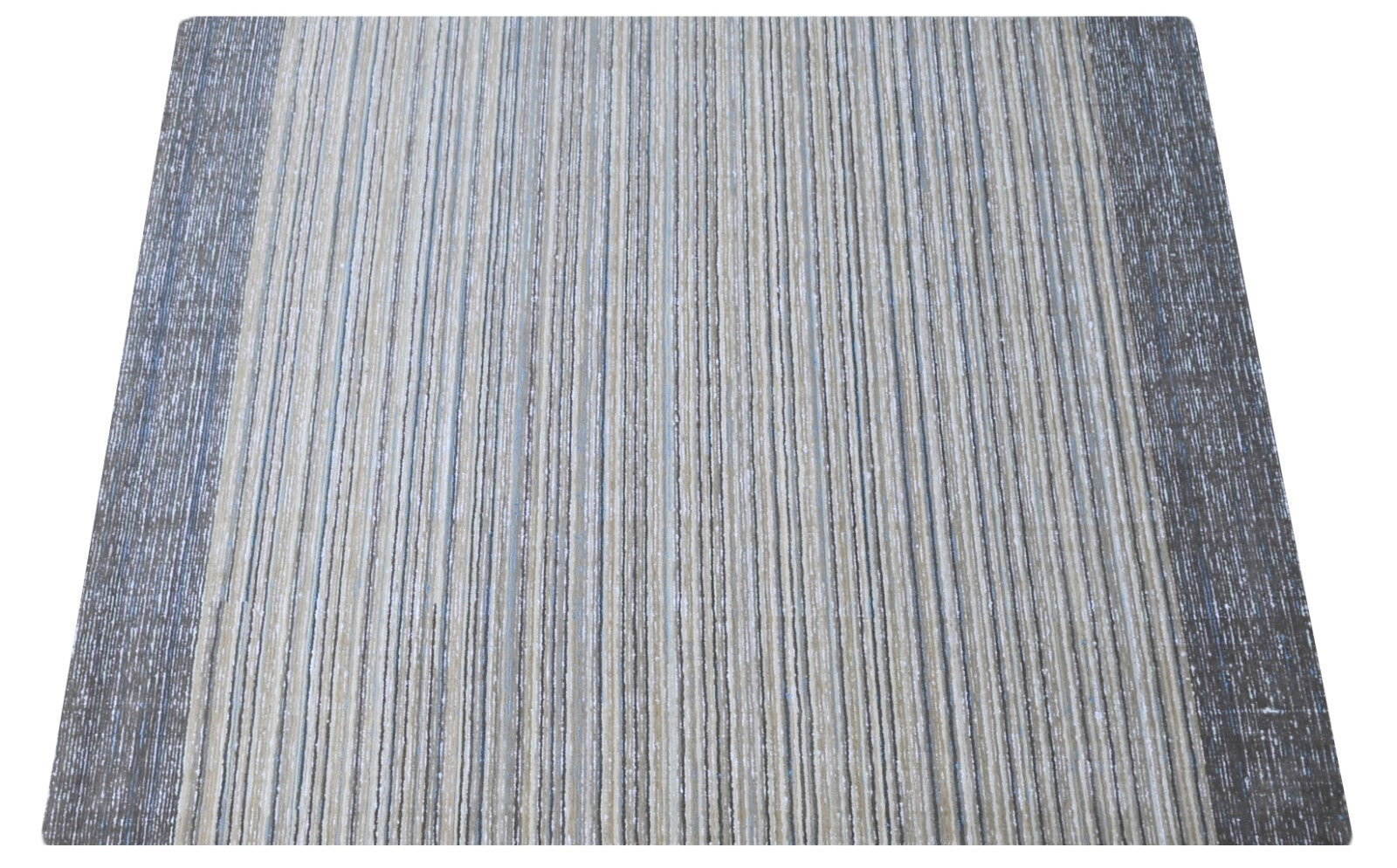 Handgewebter Teppich 240x300 Silber Glanzoptik Wolle Wohnzimmer SH213