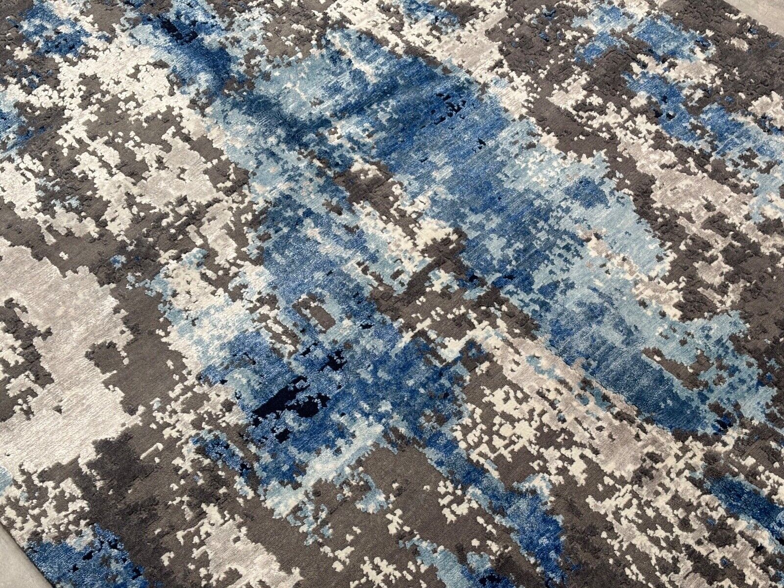 Handgeknüpft Teppich Einzigartiges Design Bambus seide Wolle 168X242 cm DS4