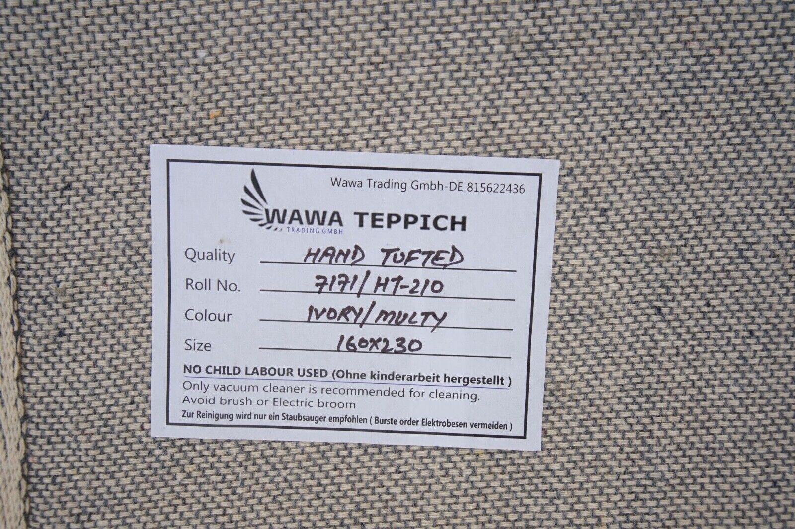 Gabe Teppich 160X230 cm 100% Wolle Orientteppich Handgetuftet HT210