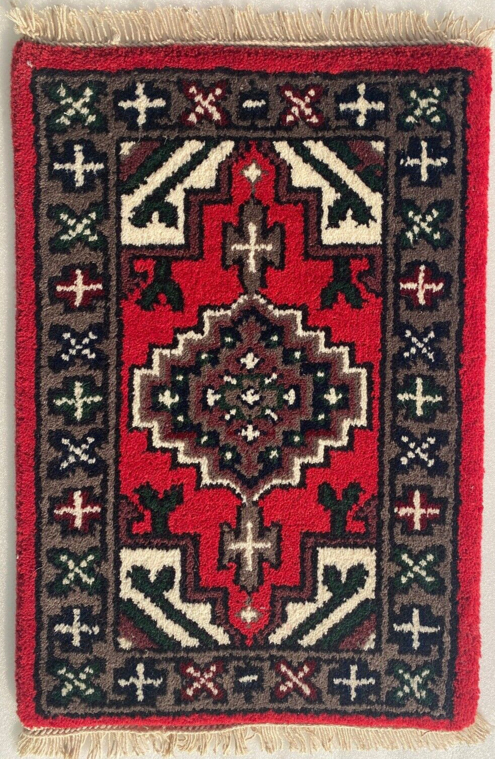 Brücke 40X60 CM Handgeknüpft Automatten Teppich Fußmatten 100% Wolle Grau PH5