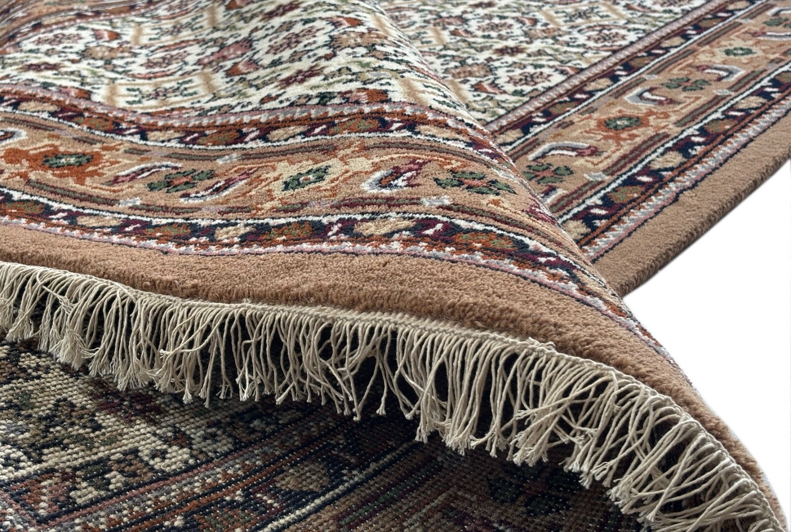 Orientteppich Herati 250x350 cm Handgeknüpft Beige Braun Unikat Teppich in Wolle