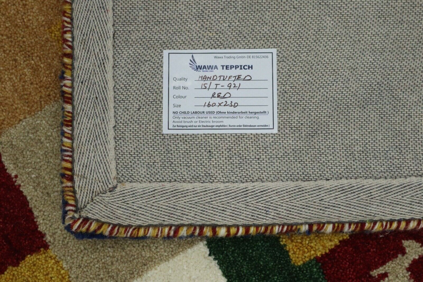 Rot Orient Teppich 100% Wolle 160X230 cm Handarbeit Handgetuftet T921