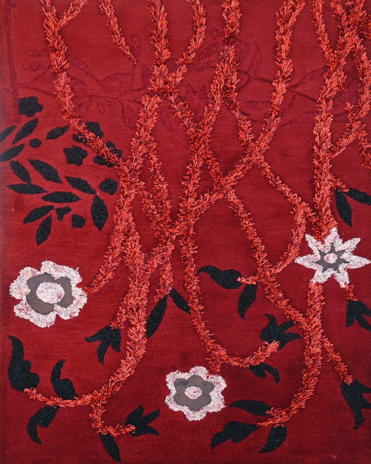 Handgetufteter Wolle teppich 120x180 Rot Modern Wohnzimmer SH239