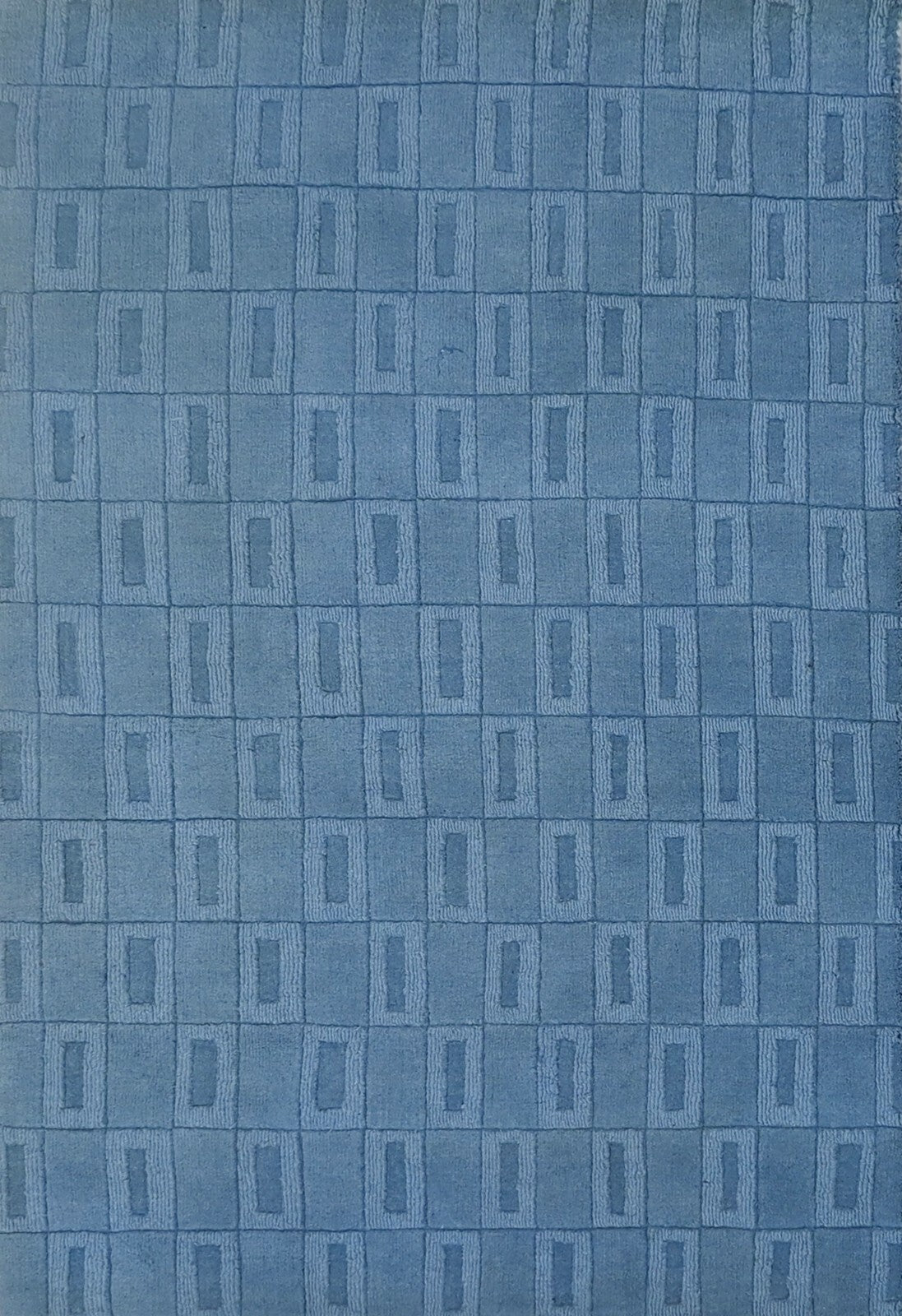 Handgetufteter Wolle teppich 90x150 Blau Modern Wohnzimmer SH242