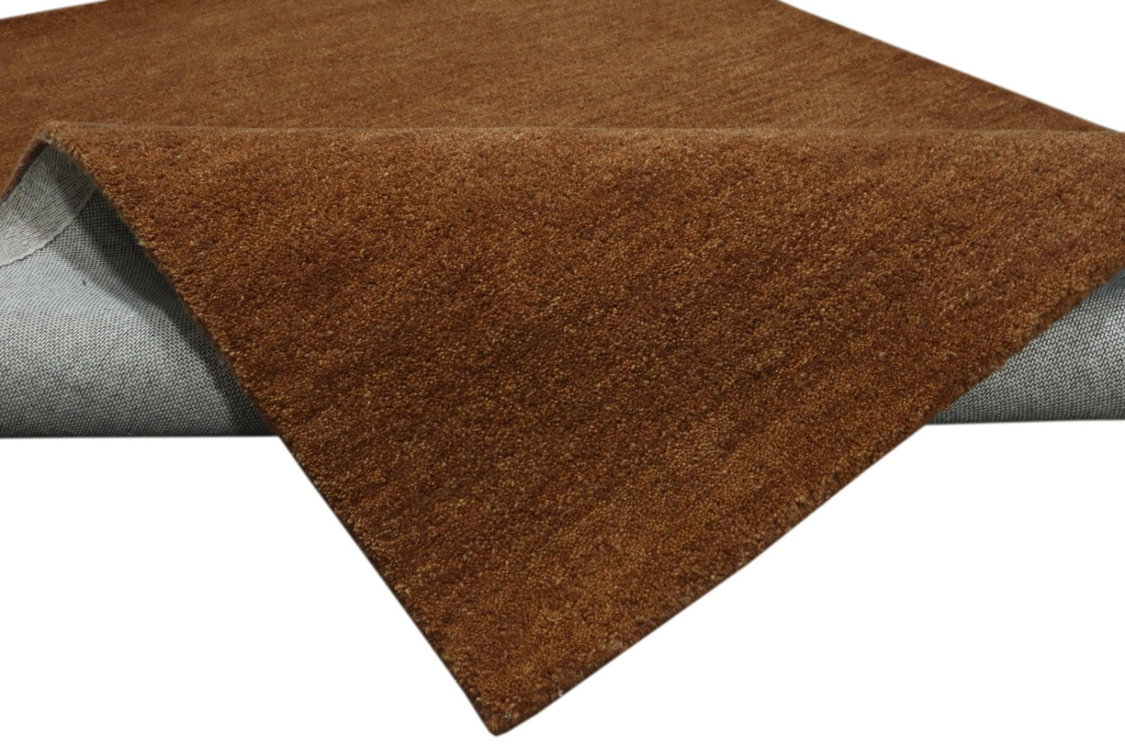 Gabbeh Teppich 100% Wolle Kaffeebraun Uni Farbe 120x180 cm Handgemacht PL3