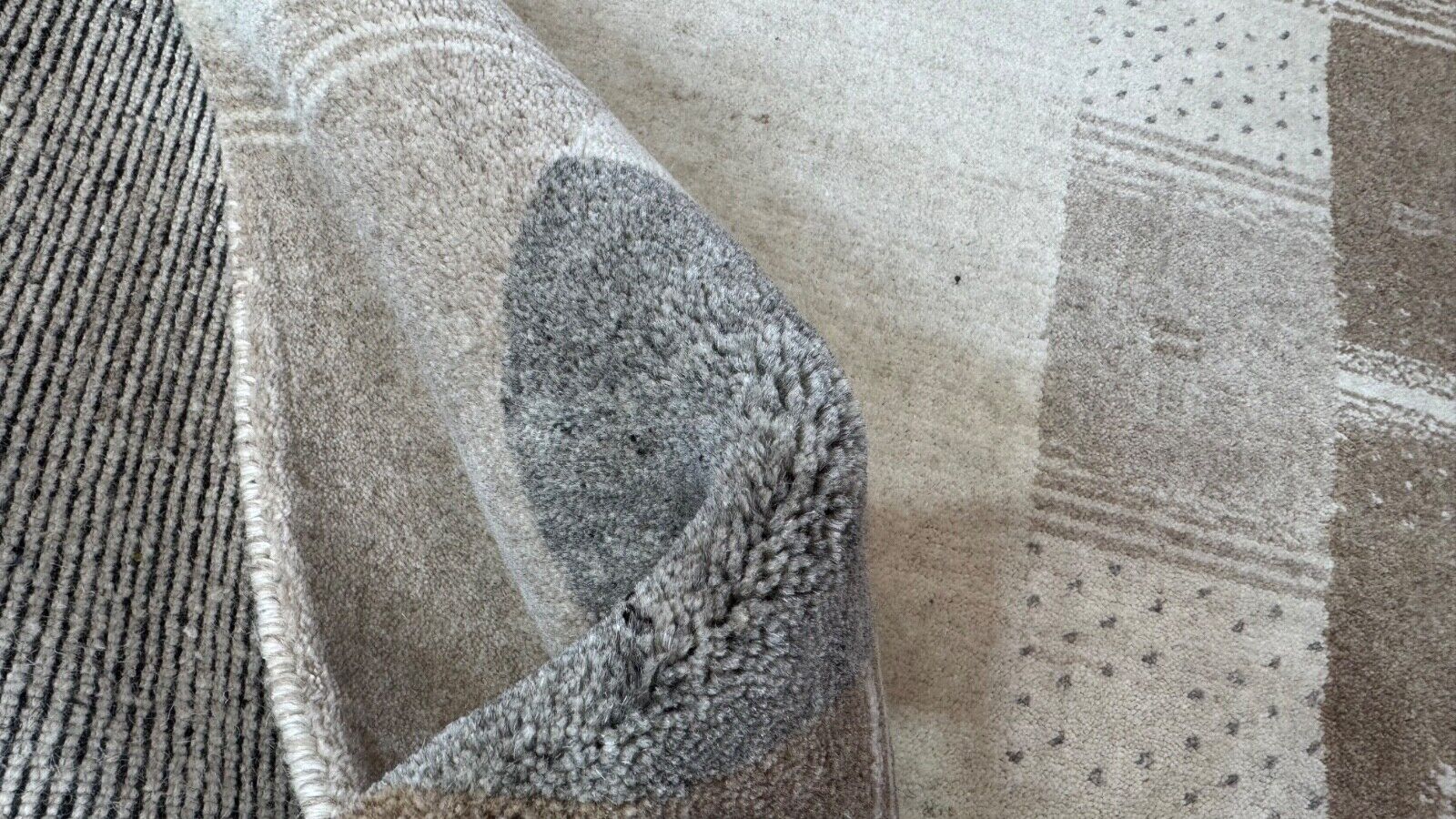 Beige Naturfarbe Gabbeh Teppich 100% Wolle Handgewebt Schurwolle 170x240 cm st35