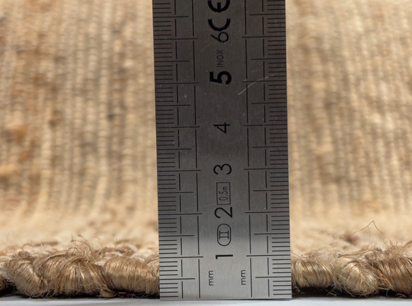 Jute Teppich 60x90 cm – Natur & Ethno Stil mit handgewebtem Muster D531