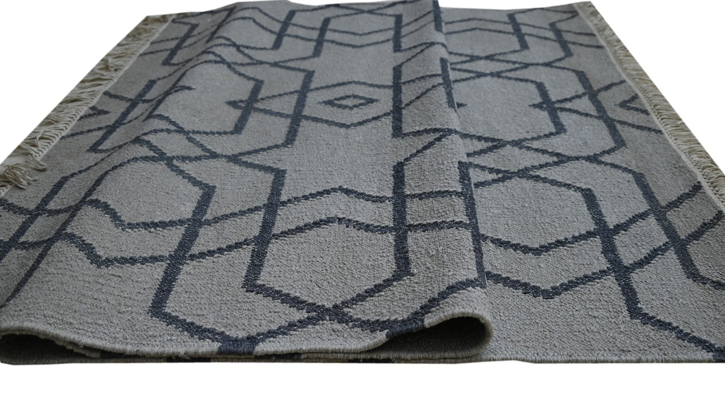 Bunter Wollteppich 120x180 cm Handgefertigt Modern Teppich sh199