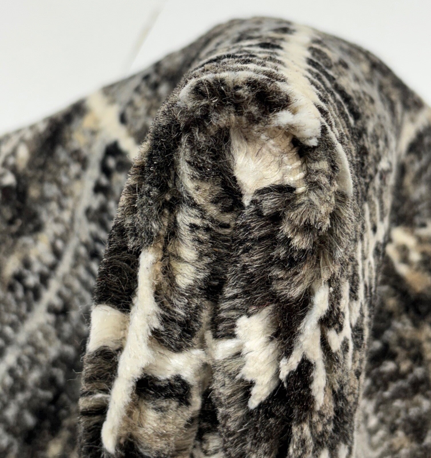 Handgeknüpfter Teppich 90x90 cm Dunkelgrau Weiß Modern Kurzflor Wolle R108