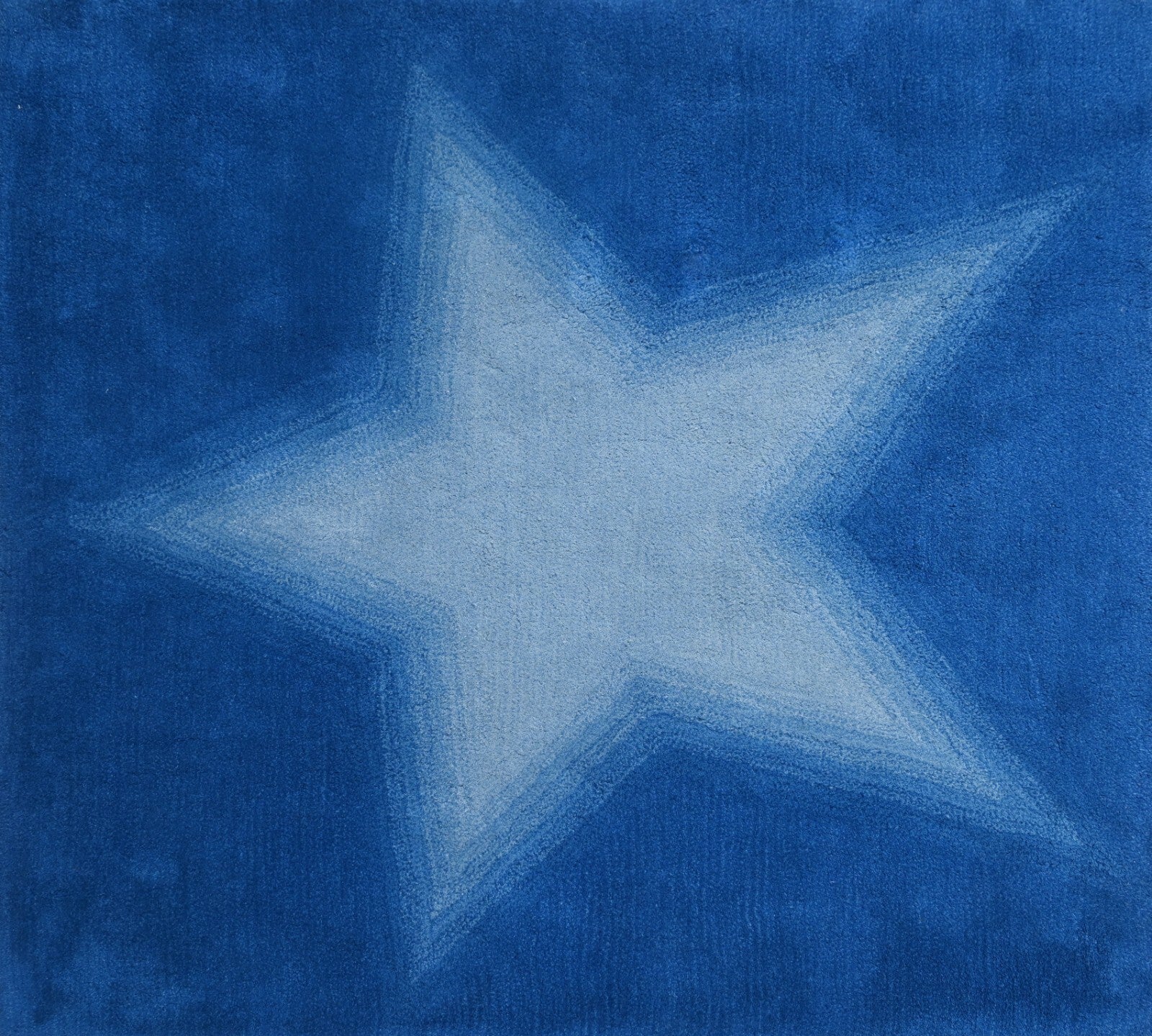 Handgetufteter Wolle teppich 120x120 Blau Modern Wohnzimmer SH257