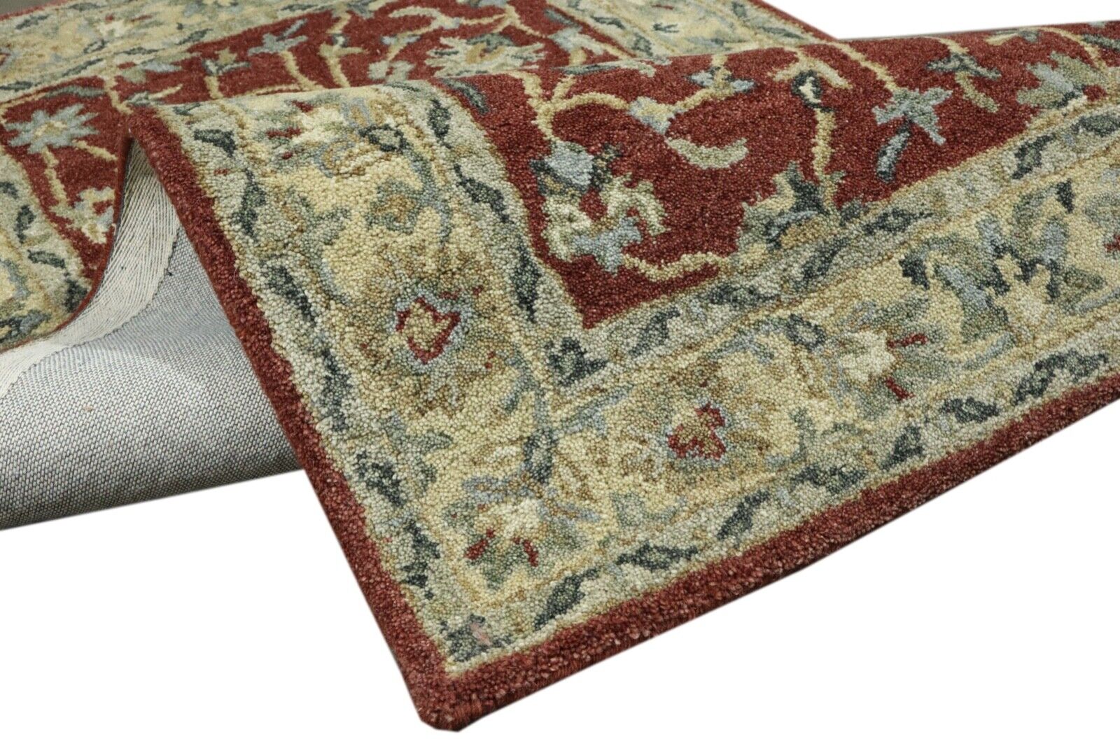 Rot Orient Teppich 100% Wolle 90X160 cm Handarbeit Handgetuftet T980