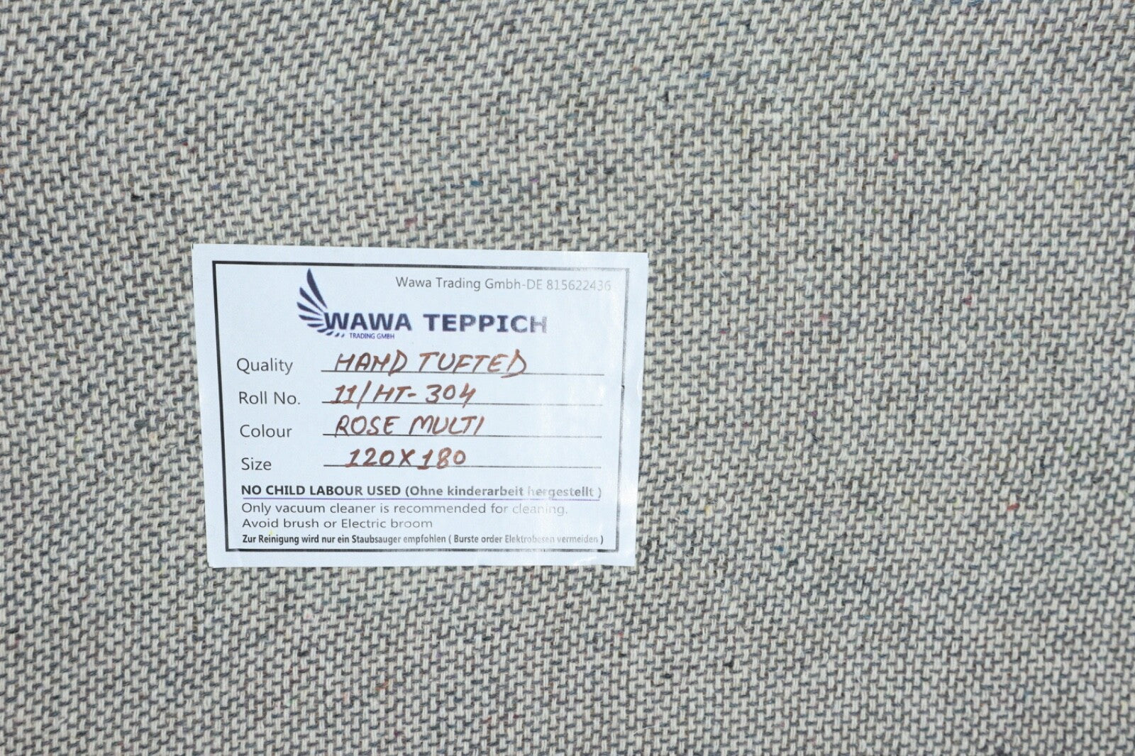 Wollteppich 120x180 Rosa Bunt Rauten Marokko Muster Teppich Handgetuftet HT304