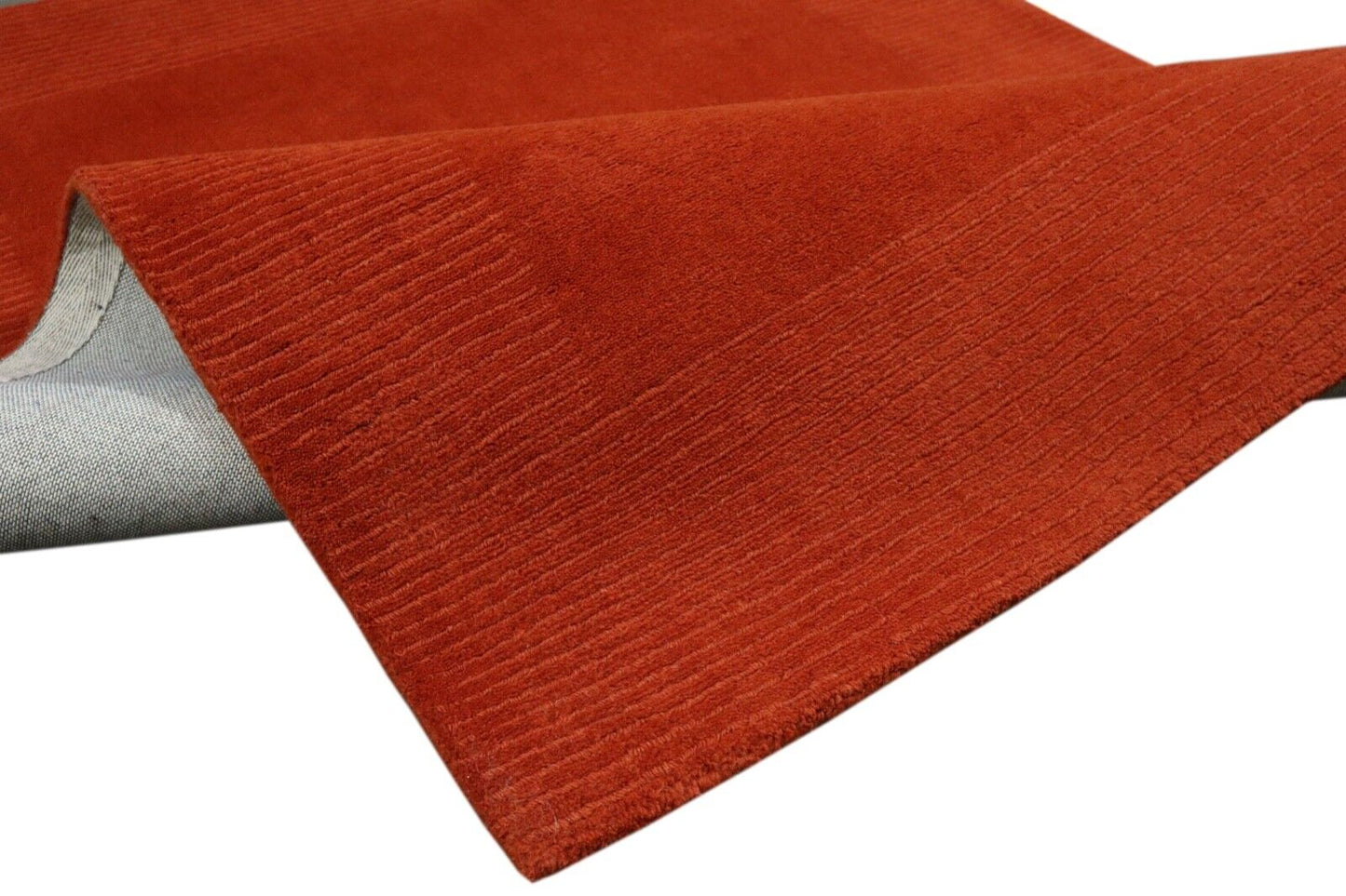 Teppich 100% Wolle 120X180 cm Handarbeit Rot Orange Handgetuftet T972