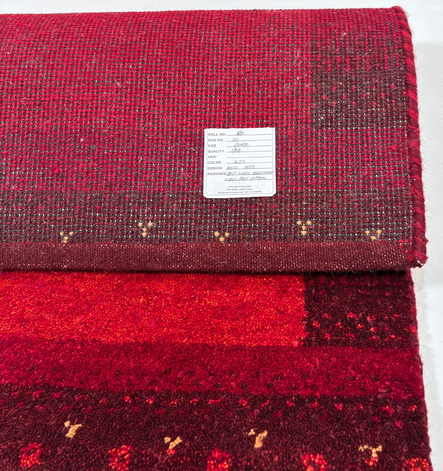 Handgeknüpfter Gabbeh Teppich 60x90 cm Dunkelrot Modern 100% Wolle R71