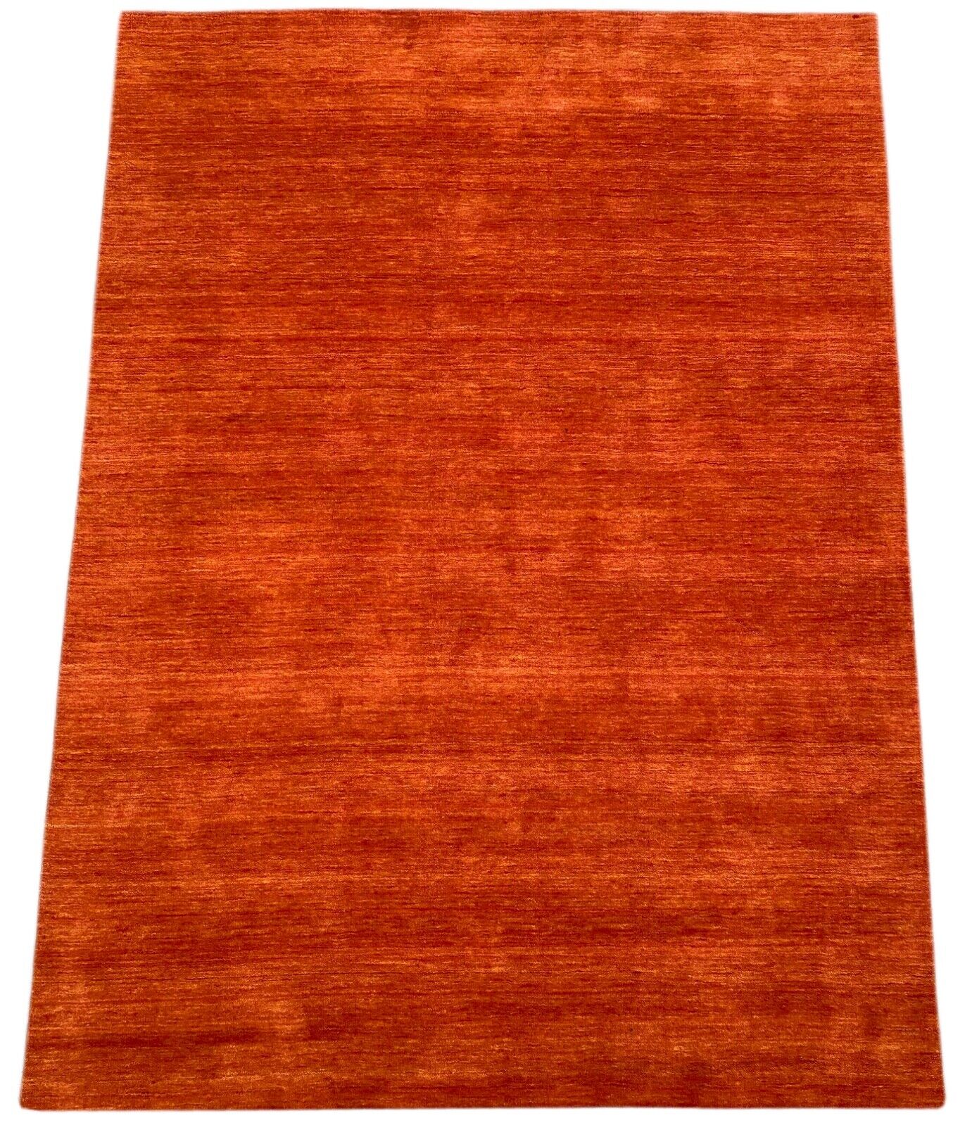 Terrakotta Teppich 100% Wolle Handgewebt Orange Orientteppich U1