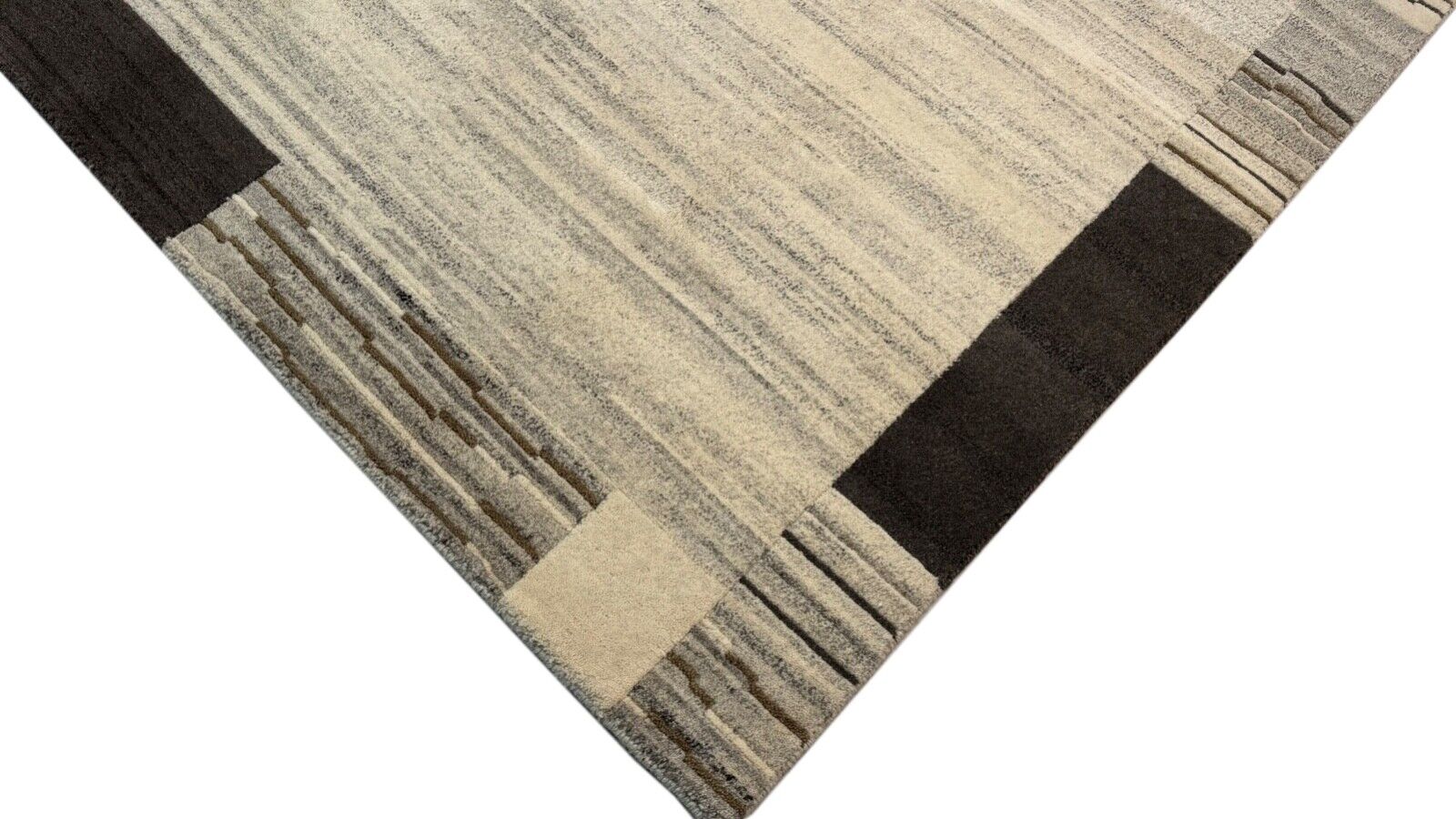 Nepal Teppich Handgeknüpft Beige 100% Wolle Orientteppich Braun 174X240 cm N78